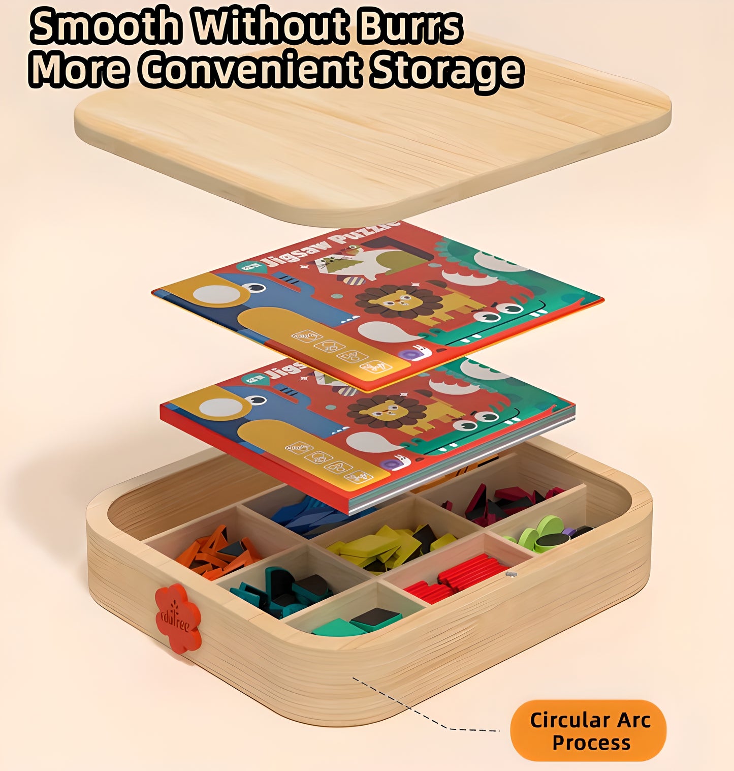 Montessori Magnetic Mosaic in a Wooden Box