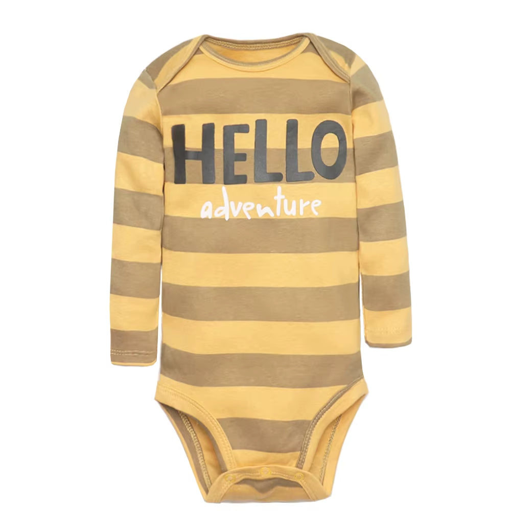Long & Short Sleeves 5-pack bodysuits Baby Boy Onesies 100% Cotton Safari Adventure