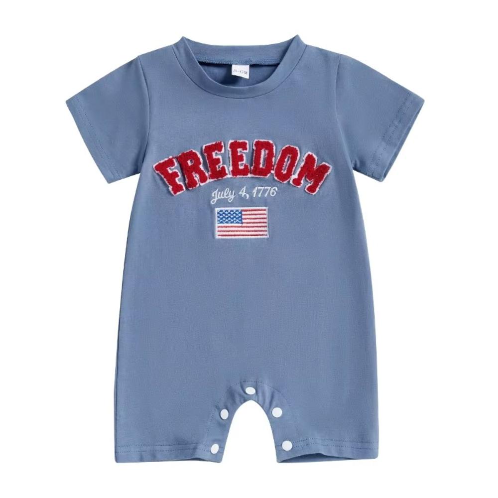 Baby Romper American Flag Embroidery Jumpsuit