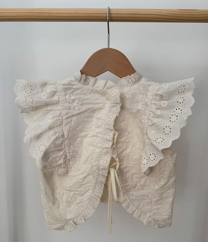Baby Girls Detailed Broderie Anglaise Cotton Maxi Skirt Set
