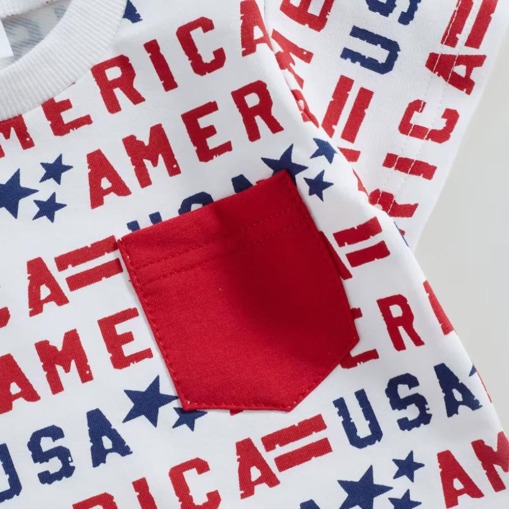 Kids Boys Independence Day Shirt & Shorts Set