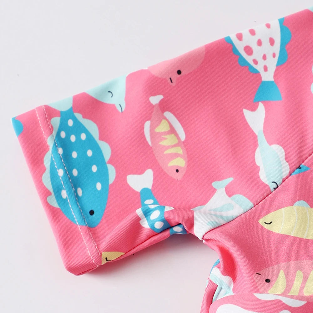 Kids Buoyancy One Piece Swimsuit with Hat for Girls and Boys