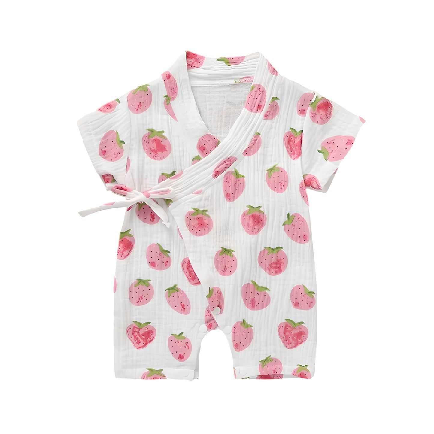 Baby Girl Kimono Romper Newborn Infant Strawberry Print