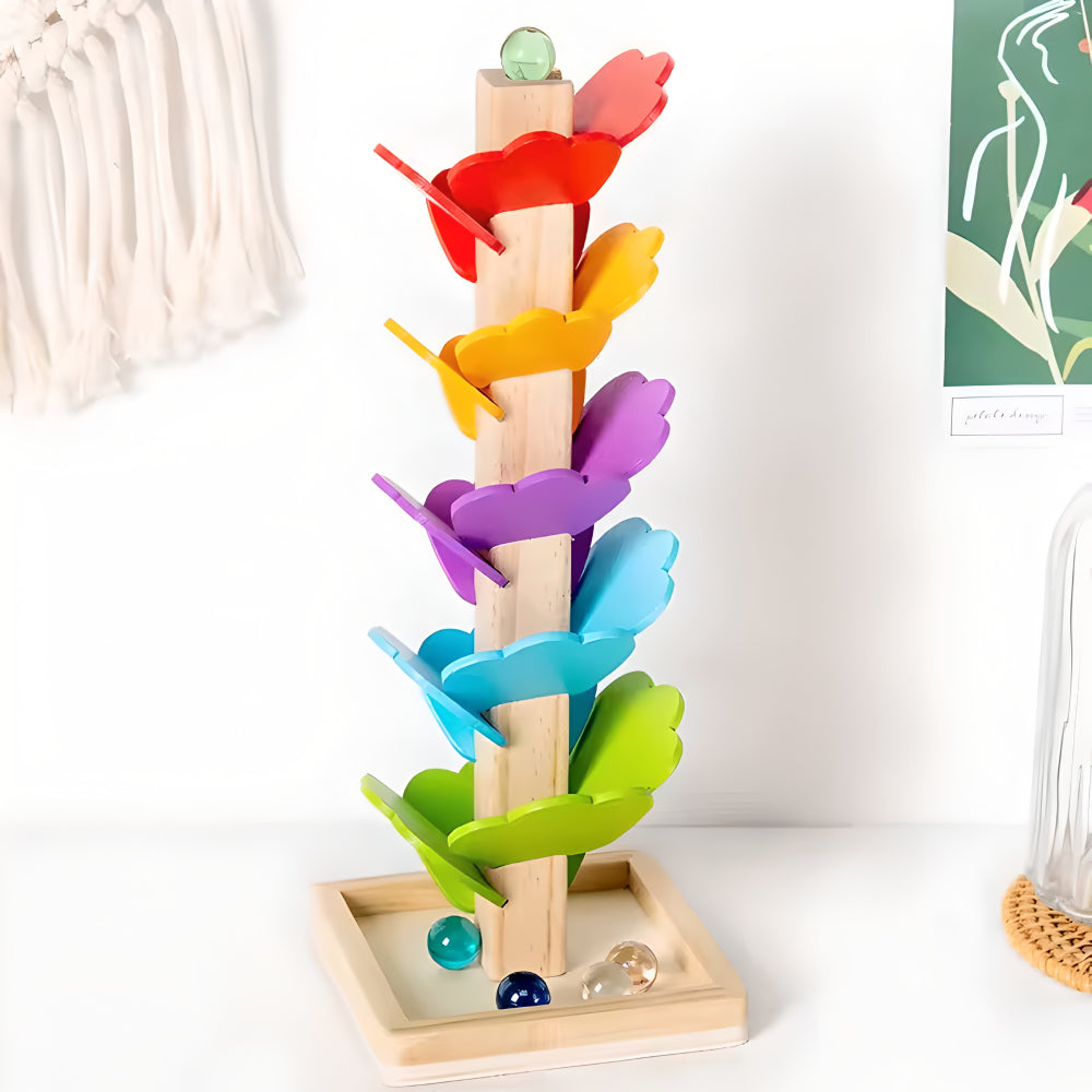 Montessori Wooden Rainbow Tree Ball Track – Musical Instruments Toy