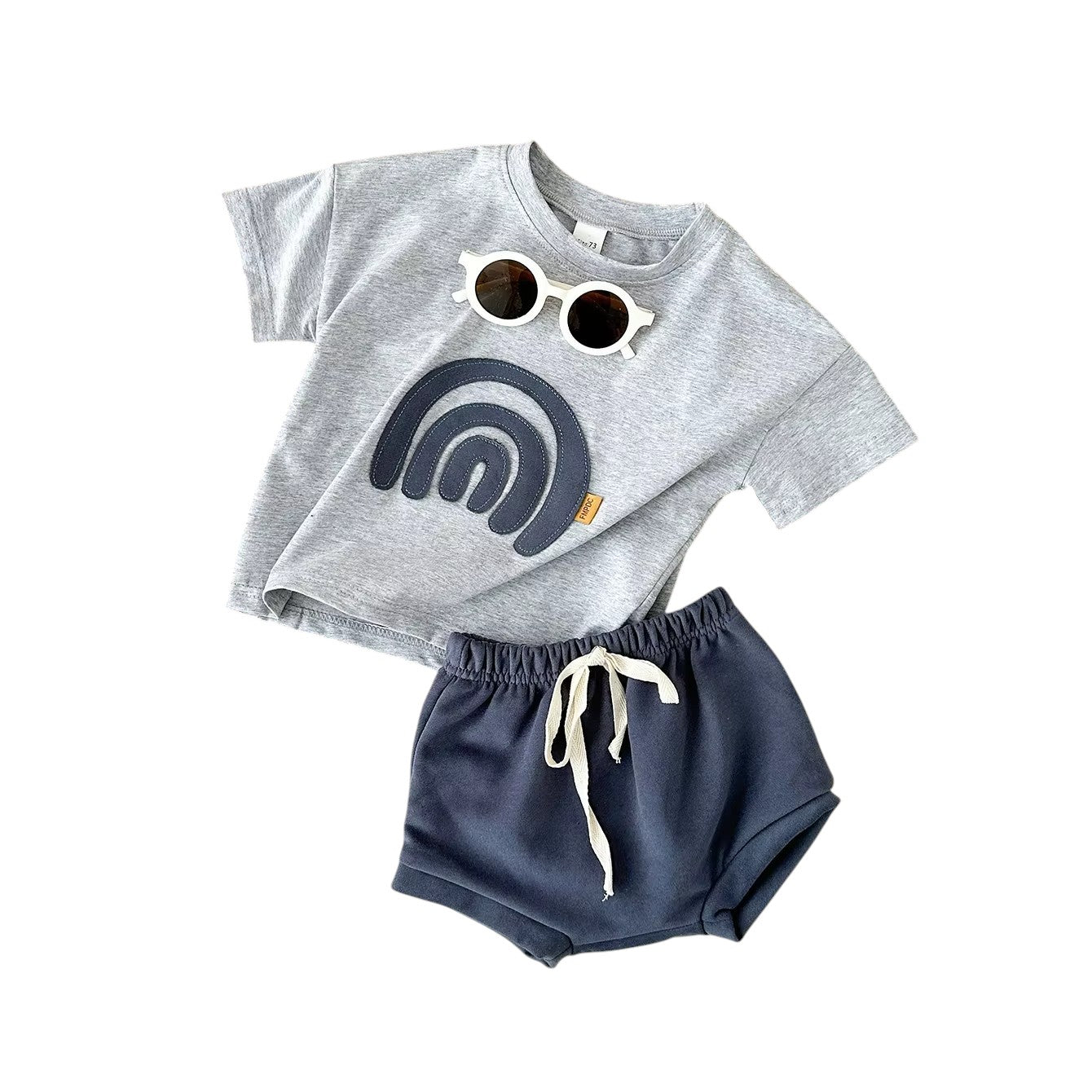 Rainbow Patchwork T-shirt & Shorts Baby Set