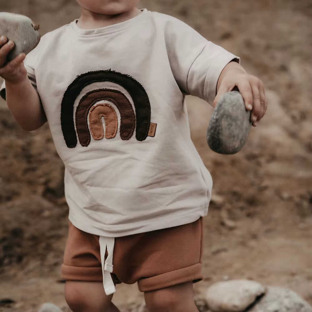 Rainbow Patchwork T-shirt & Shorts Baby Set