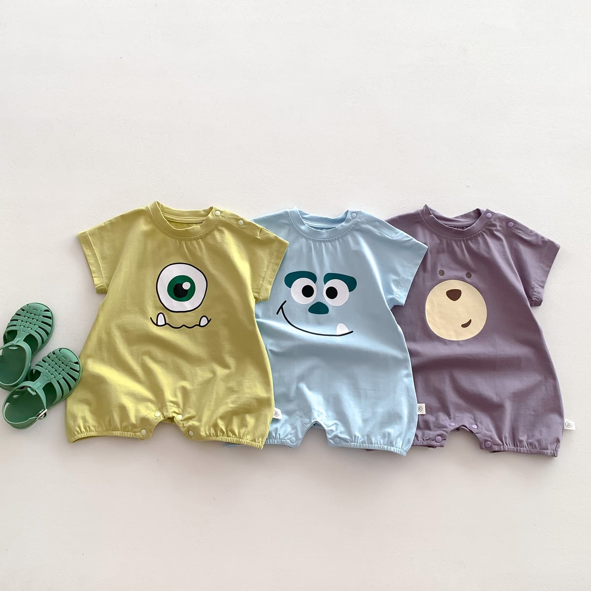 Summer Baby Cotton Jumpsuit with Cartoon Print