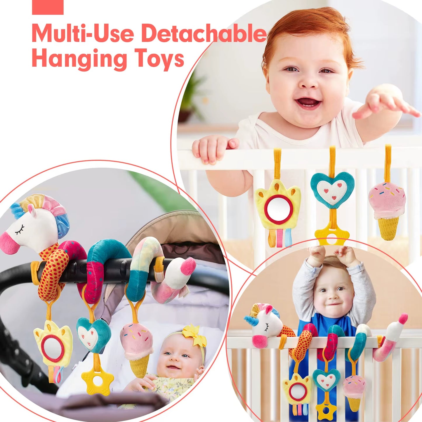 Unicorns Stroller Car Seat Toys for 0-6 Months