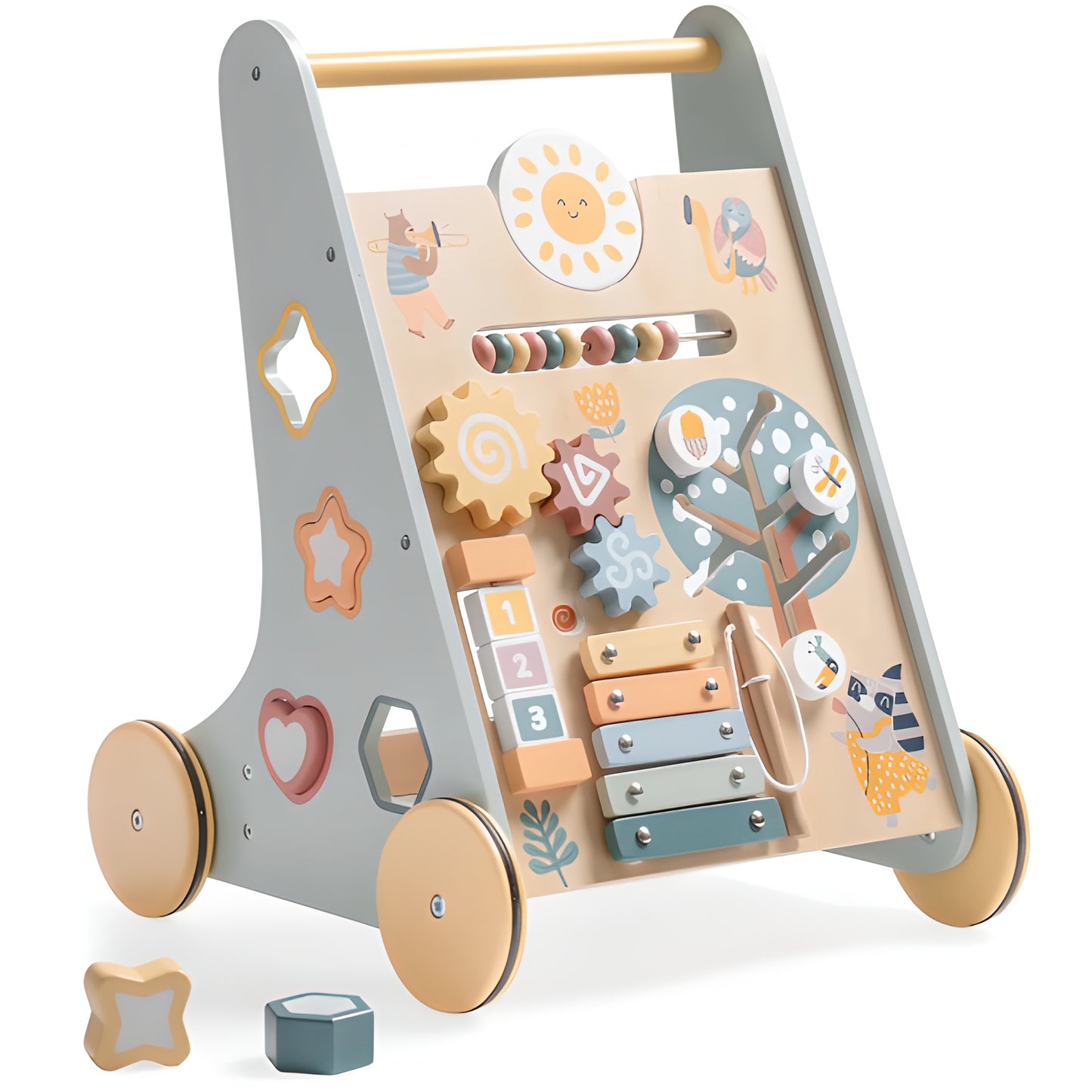 Wooden Baby Walker with Wheels Montessori Push Toys