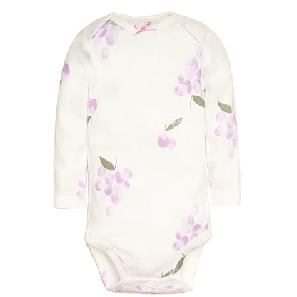 Short & Long Sleeves 5-Pack Bodysuits Baby Girl Onesies 100% Cotton Pastel Colors