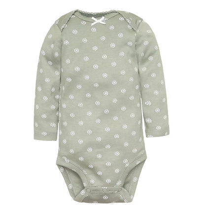 Short & Long Sleeves 5-Pack Bodysuits Baby Girl Onesies 100% Cotton Pastel Colors