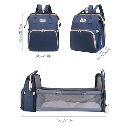 Diaper Bag with Folding Baby Bed