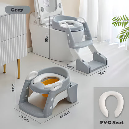 Foldable Kids Potty Training Seat Step Stool Portable