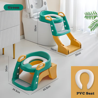 Foldable Kids Potty Training Seat Step Stool Portable