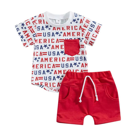 Kids Boys Independence Day Shirt & Shorts Set