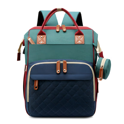 Expandable Diaper Bag Backpack with USB Charger & Portable Bed