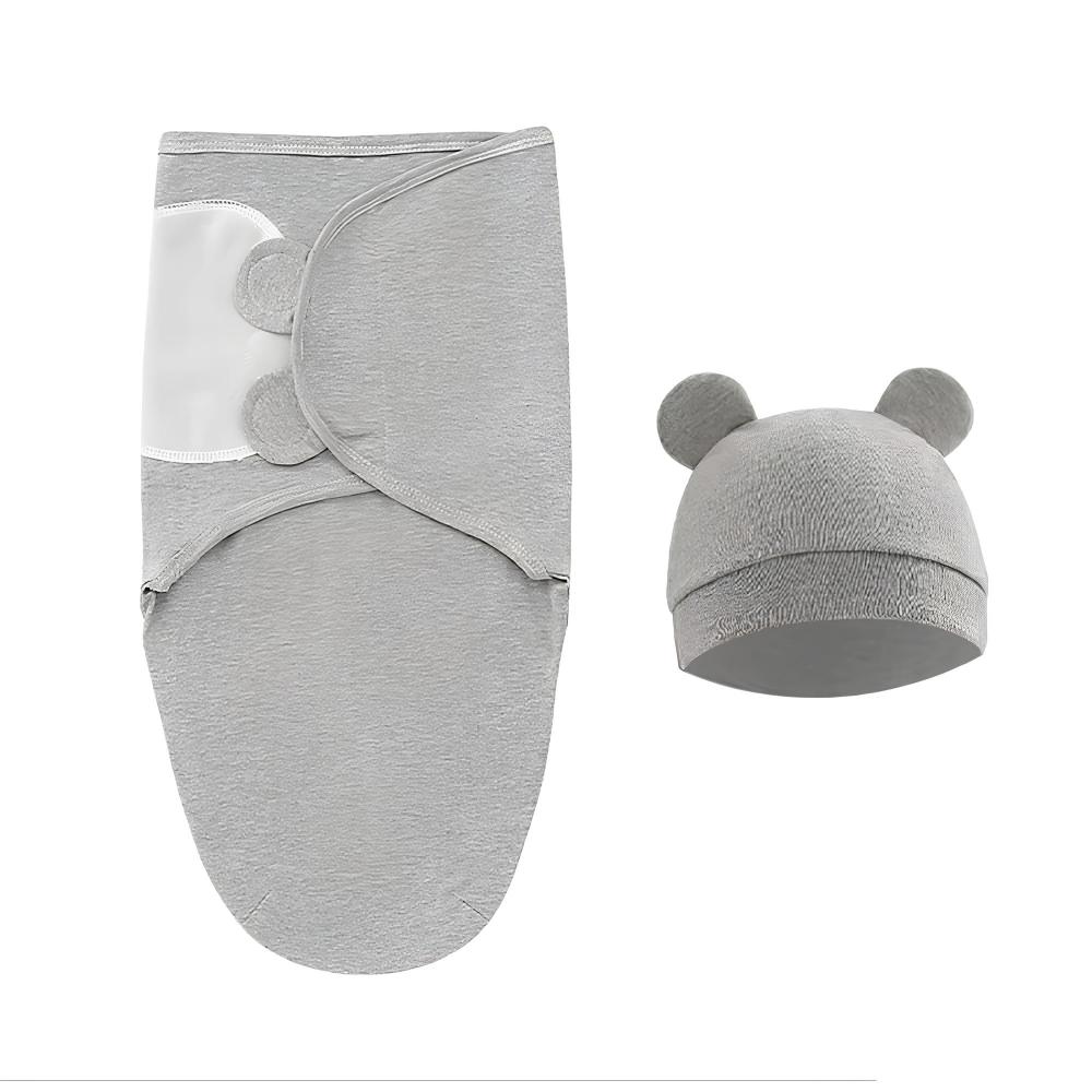 Newborn Swaddle and Hat Set Soft Cotton 0–3 Months