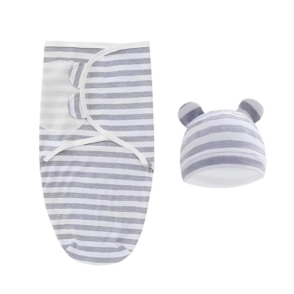 Newborn Swaddle and Hat Set Soft Cotton 0–3 Months