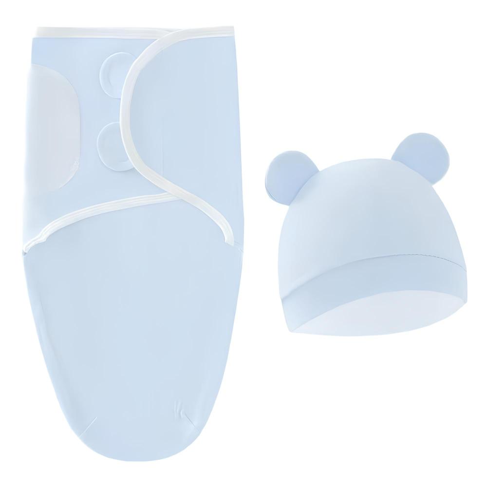 Newborn Swaddle and Hat Set Soft Cotton 0–3 Months