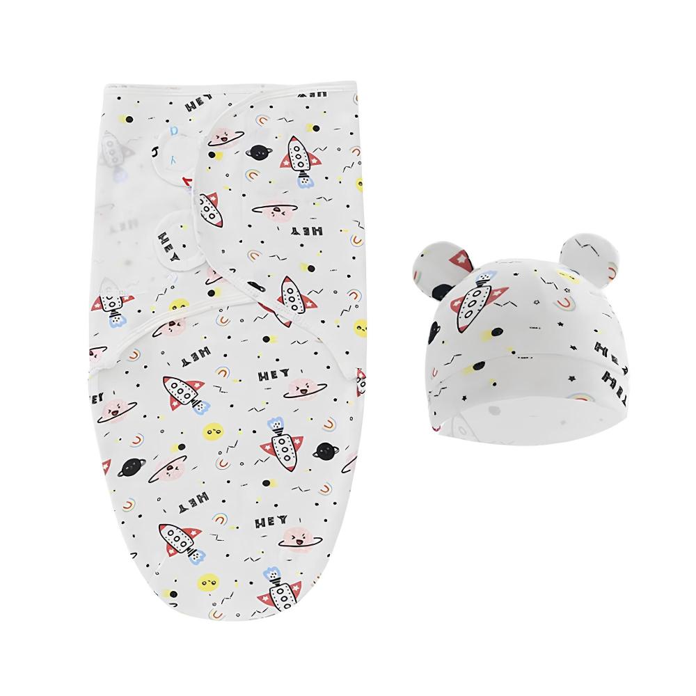 Newborn Swaddle and Hat Set Soft Cotton 0–3 Months