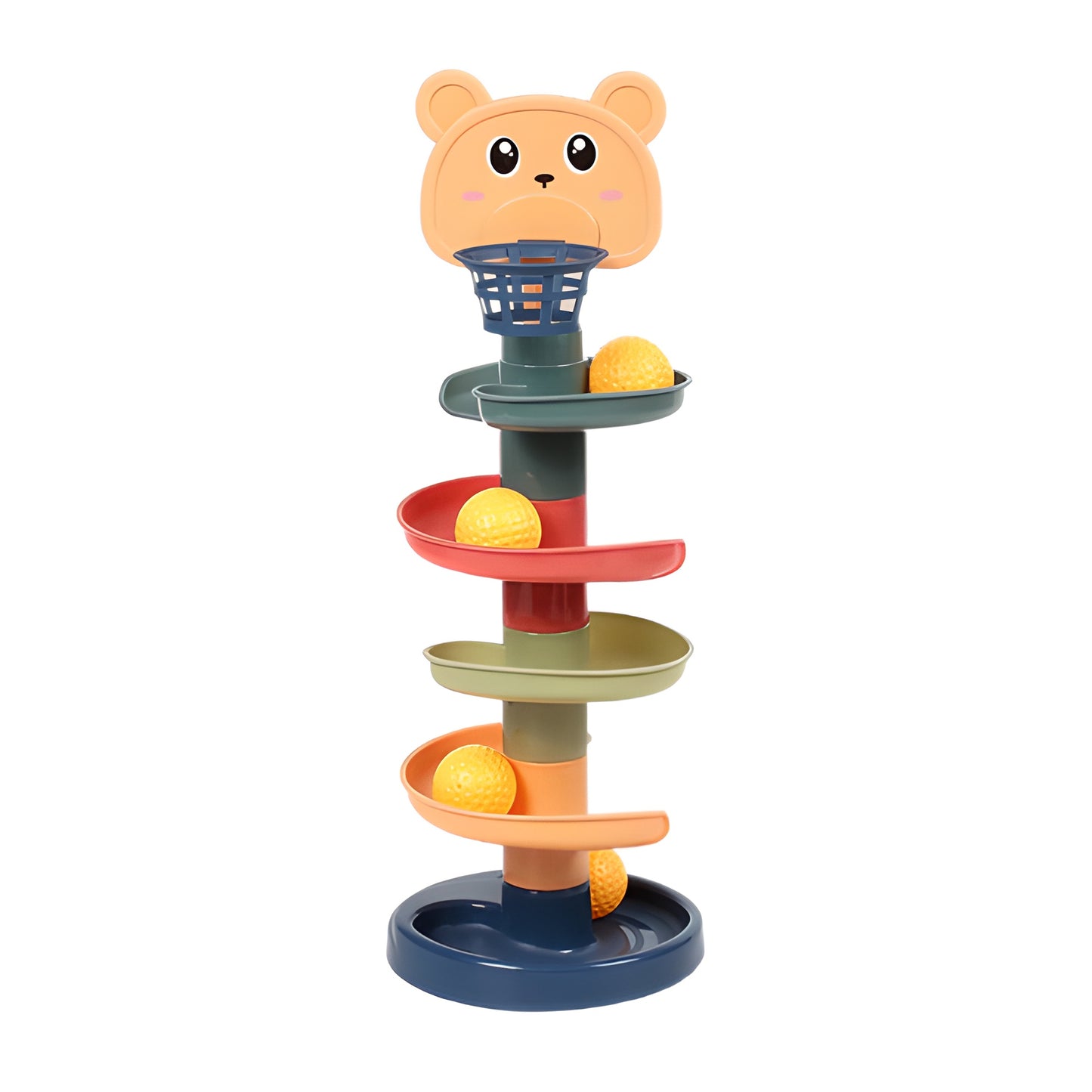 Rolling Ball Puzzle Montessori Sliding Track Tower Toy- 7 Layers