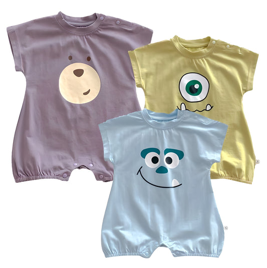 Summer Baby Cotton Jumpsuit with Cartoon Print